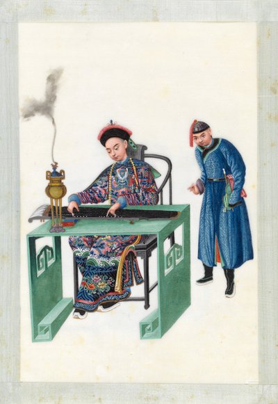 Homme jouant du zheng - Youqua